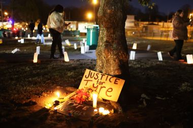 People attend a candlelight vigil in memory of Tyre Nichols at the Tobey Skate Park