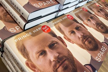 Prince Harry's book on display in a bookstore