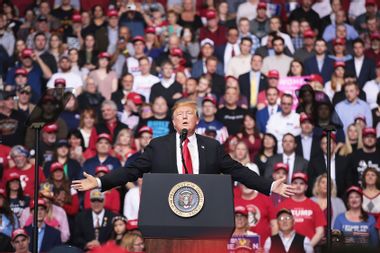 President Donald Trump speaks to supporters during a rally at the Van Andel Arena on March 28, 2019 in Grand Rapids, Michigan.