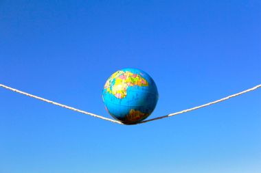 Planet Earth On A Tightrope