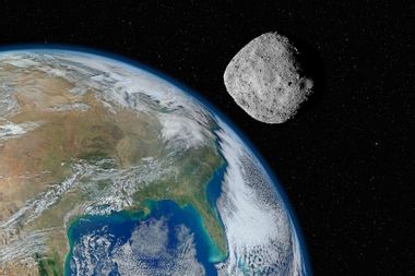 Asteroid approaching earth
