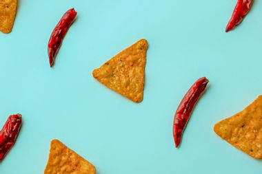 Nacho chip and hot pepper