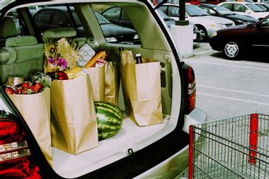 Groceries in back of car