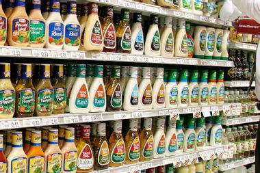 Shelves of salad dressings for sale in Publix Grocery Store.