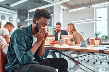 Man ill with flu in office