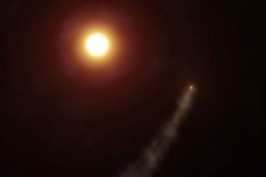 An artist's impression of exoplanet WASP-69b orbiting its host star