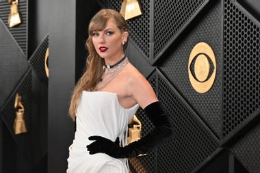 Image for Taylor Swift wins historic album of the year at the Grammys and announces new album 