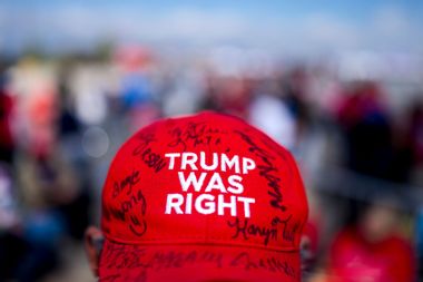 Donald Trump supporter MAGA red hat