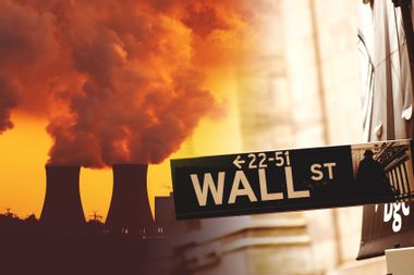Fossil Fuels Power Station Wall Street sign