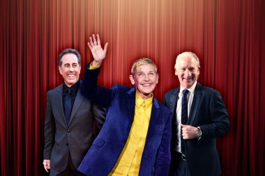Jerry Seinfeld, Ellen DeGeneres and Bill Maher