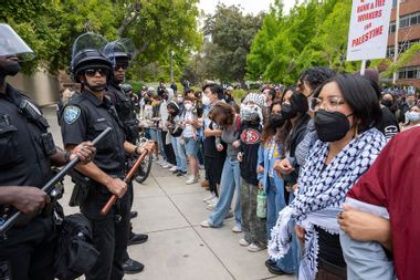 Pro Palestinian protesters on the campus of UCLA