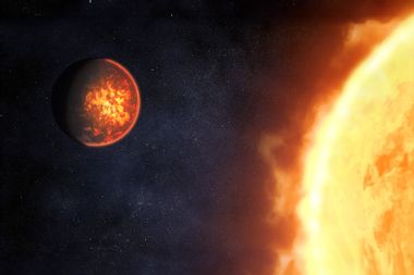 Volcanic exoplanet illustration
