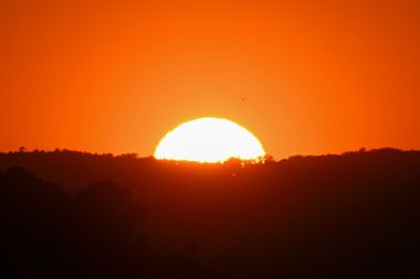Sun sets over the San Francisco California