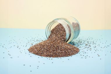 Chia seeds in a glass jar
