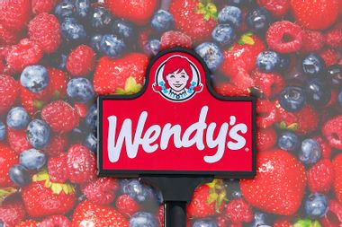 Wendy's sign; Blueberries, Strawberries and Raspberries
