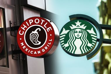 Chipotle and Starbucks signs