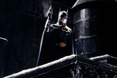 Michael Keaton on the set of Batman Returns