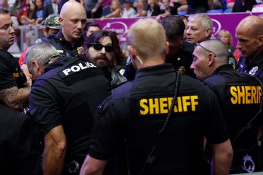 Man arrested at Trump rally press attack