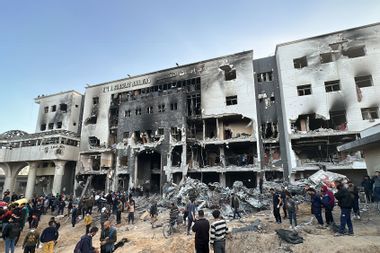 Burned and destroyed Al-Shifa Hospital in Gaza