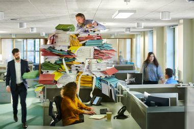 Office Documents Mess Disorganized ADHD Workplace