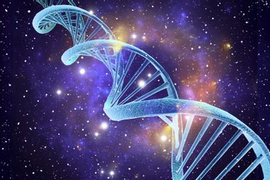 DNA double helix among the stars