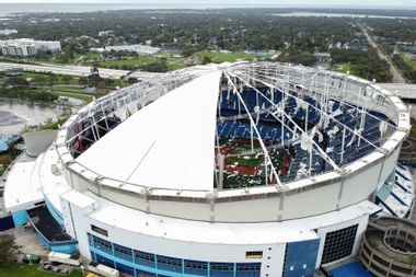 Tropicana Field Stadium Florida St. Petersburg Damaged Dome Hurricane