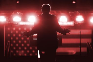 Donald Trump silhouette rally