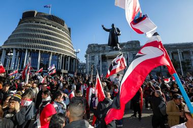 Maori Protest Outside New Zealand Parliament