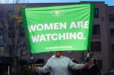 Women Are Watching abortion rights activist protest