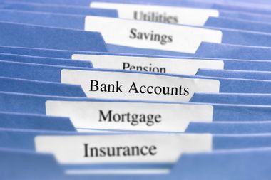 Finances Financial Files Pension Savings Bank Accounts Mortgage Insurance Savings