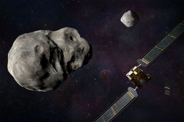 Illustration NASA DART spacecraft Italian Space Agency’s (ASI) LICIACube