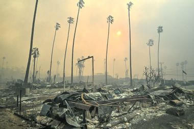 mobile home park is destroyed Palisades Fire California