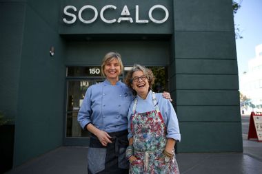 Mary Sue and Susan in front of SOCALO