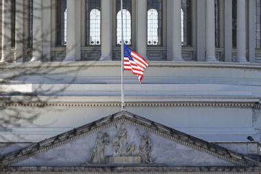 The US Capitol American Flag