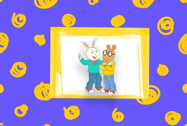 The characters Buster (left) and Arthur (right) from the children's television program "Arthur" on PBS