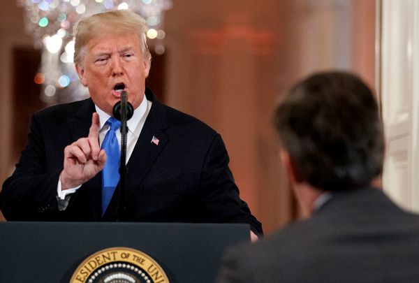 Trump Blows Up After Cnns Jim Acosta Asks About Migrant Caravan You Are A Rude Terrible 1564