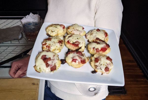 Home-made pizza bagels