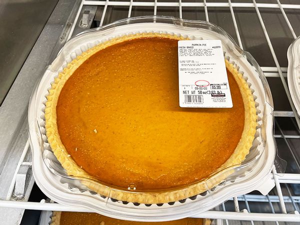 Kirland Fresh Baked Pumpkin Pie