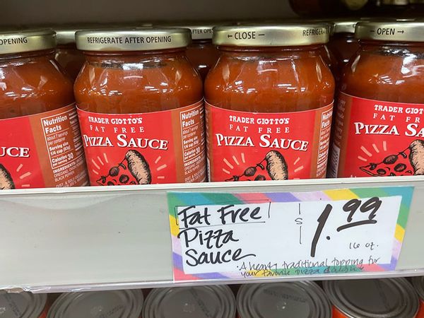 Trader Joe's Fat Free Pizza Sauce