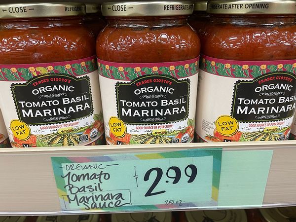 Trader Joe's Organic Tomato Basil Marinara