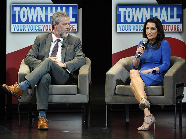 Liberty University President Jerry Falwell Jr. (L) and Becki Tilley