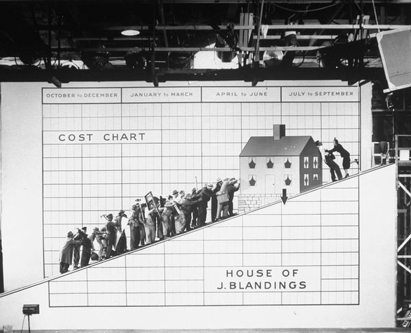 Chart showing rising costs of building house