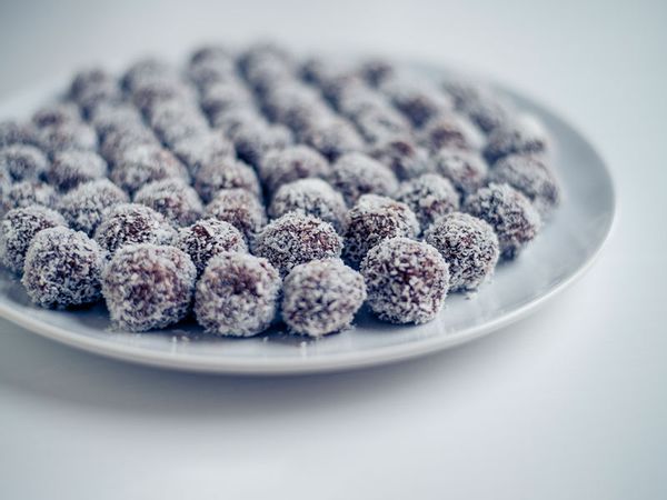 Coconut covered rum balls