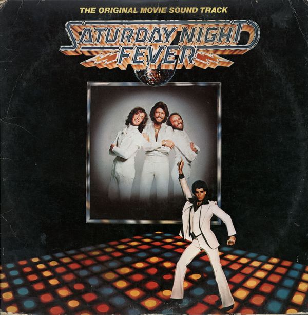 View of the cover of the soundtrack album from the film 'Saturday Night Fever,' 1977.