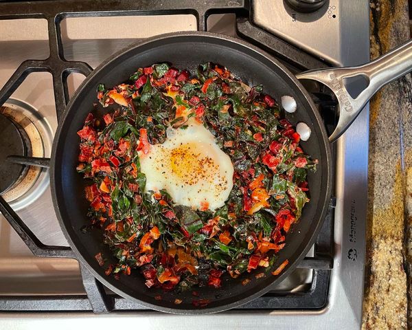 Eggs with Creamed Collards