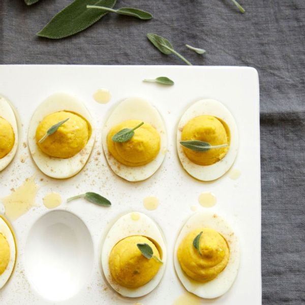 Deviled Eggs with Avocado Oil and Sage