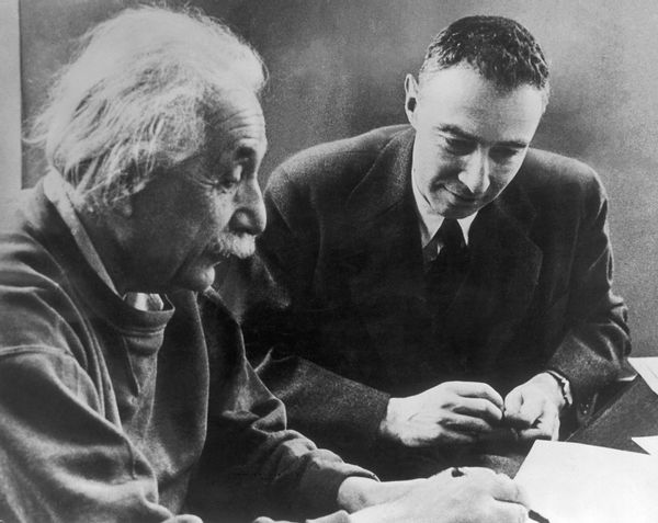Albert Einstein And J. Robert Oppenheimer