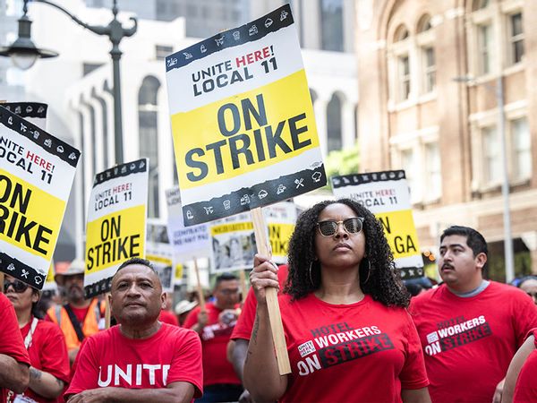Hotel Workers Strike In Los Angeles