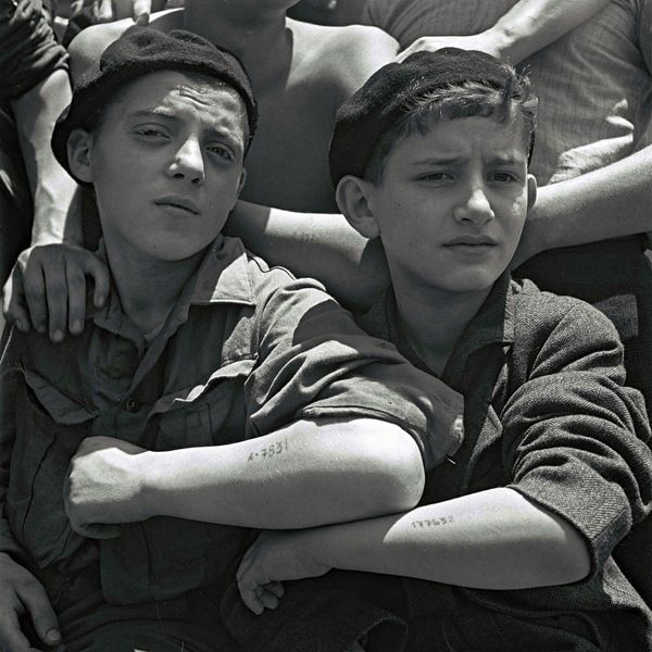 Jewish youth from Auschwitz at Haifa port