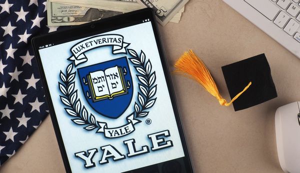 Yale University logo seen displayed on a tablet